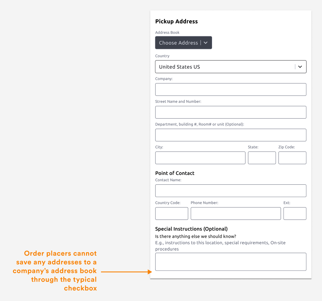 Address book save checkbox removed during order creation